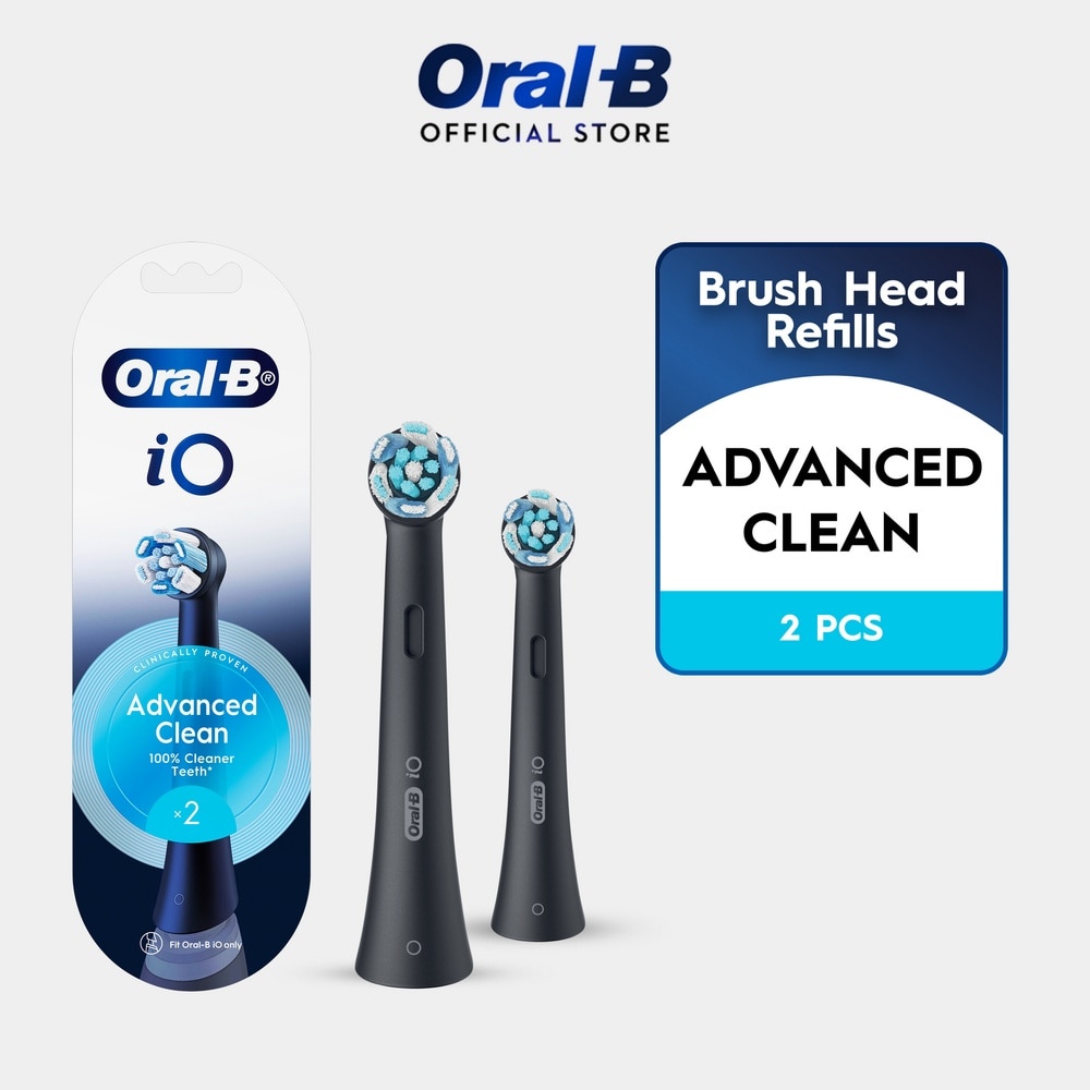 iO Advanced Clean Electric Toothbrush Replacement Brush Head Black 2s