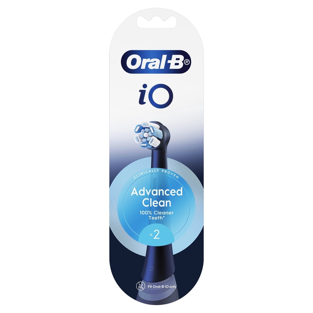iO Advanced Clean Electric Toothbrush Replacement Brush Head Black 2s