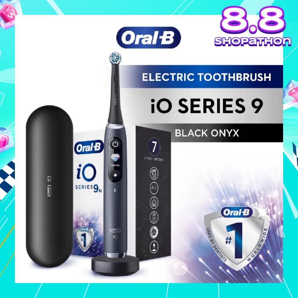 iO 9 Series Rechargeable Electric Toothbrush Black Onyx (Magnetic Charger Included) 1s