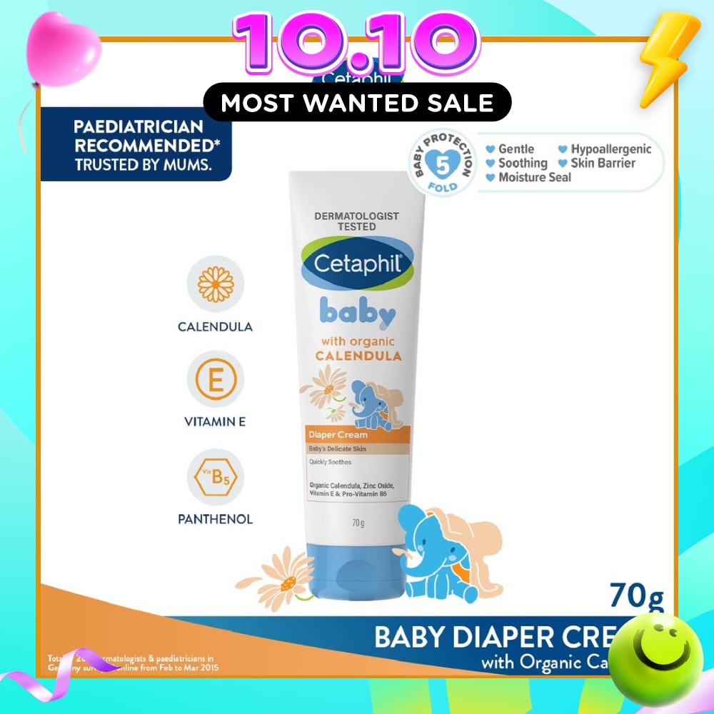 Diaper Cream with Organic Calendula (Soothe & Protect Baby's Delicate Skin) 70g image