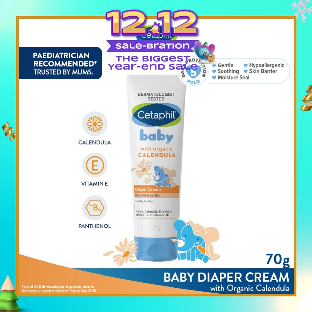 Diaper Cream with Organic Calendula (Soothe & Protect Baby's Delicate Skin) 70g
