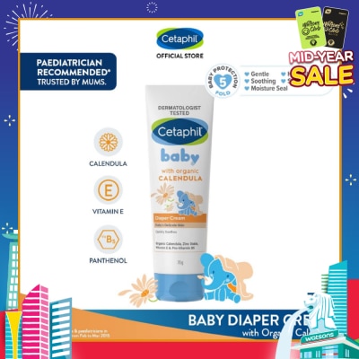 CETAPHIL BABY Diaper Cream with Organic Calendula (Soothe & Protect Baby's Delicate Skin) 70g