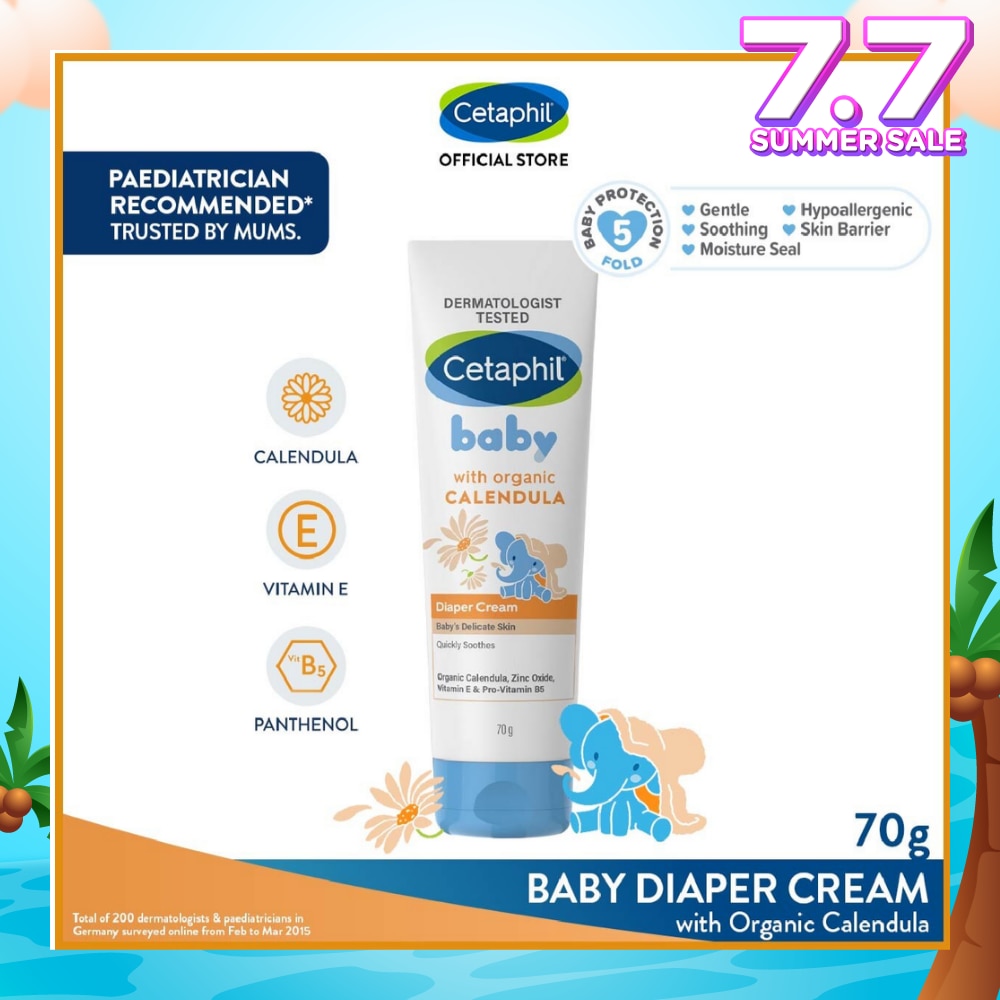 Diaper Cream with Organic Calendula (Soothe & Protect Baby's Delicate Skin) 70g