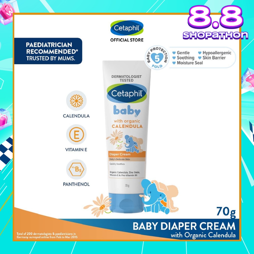 Diaper Cream with Organic Calendula (Soothe & Protect Baby's Delicate Skin) 70g