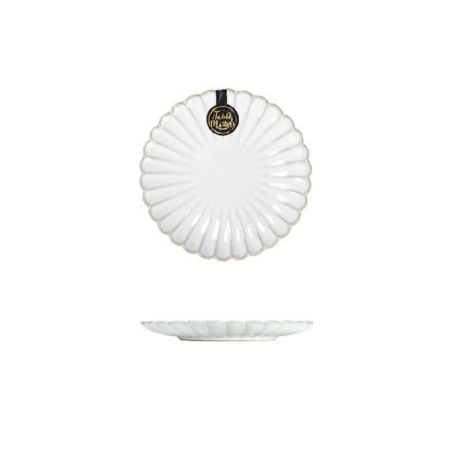 6 inch Dessert Plate WS40060 White Scallop 1s