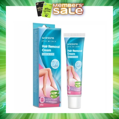 WATSONS - Hair Removal Cream for Body & Legs (Up to 7 Days of Smoothness + Soothing Aloe Vera & Vitamin E + Moisturize Skin + Suitable for Sensitive Skin) 25g