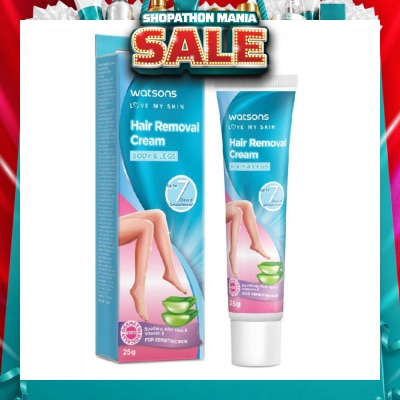 WATSONS - Hair Removal Cream for Body & Legs (Up to 7 Days of Smoothness + Soothing Aloe Vera & Vitamin E + Moisturize Skin + Suitable for Sensitive Skin) 25g