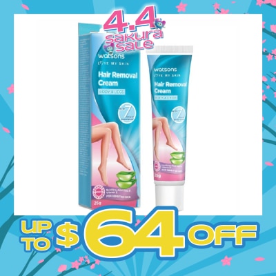 WATSONS - Hair Removal Cream for Body & Legs (Up to 7 Days of Smoothness + Soothing Aloe Vera & Vitamin E + Moisturize Skin + Suitable for Sensitive Skin) 25g