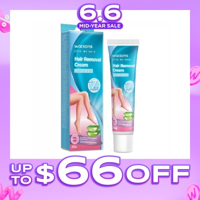 WATSONS - Hair Removal Cream for Body & Legs (Up to 7 Days of Smoothness + Soothing Aloe Vera & Vitamin E + Moisturize Skin + Suitable for Sensitive Skin) 25g