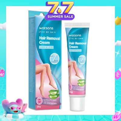 WATSONS - Hair Removal Cream for Body & Legs (Up to 7 Days of Smoothness + Soothing Aloe Vera & Vitamin E + Moisturize Skin + Suitable for Sensitive Skin) 25g