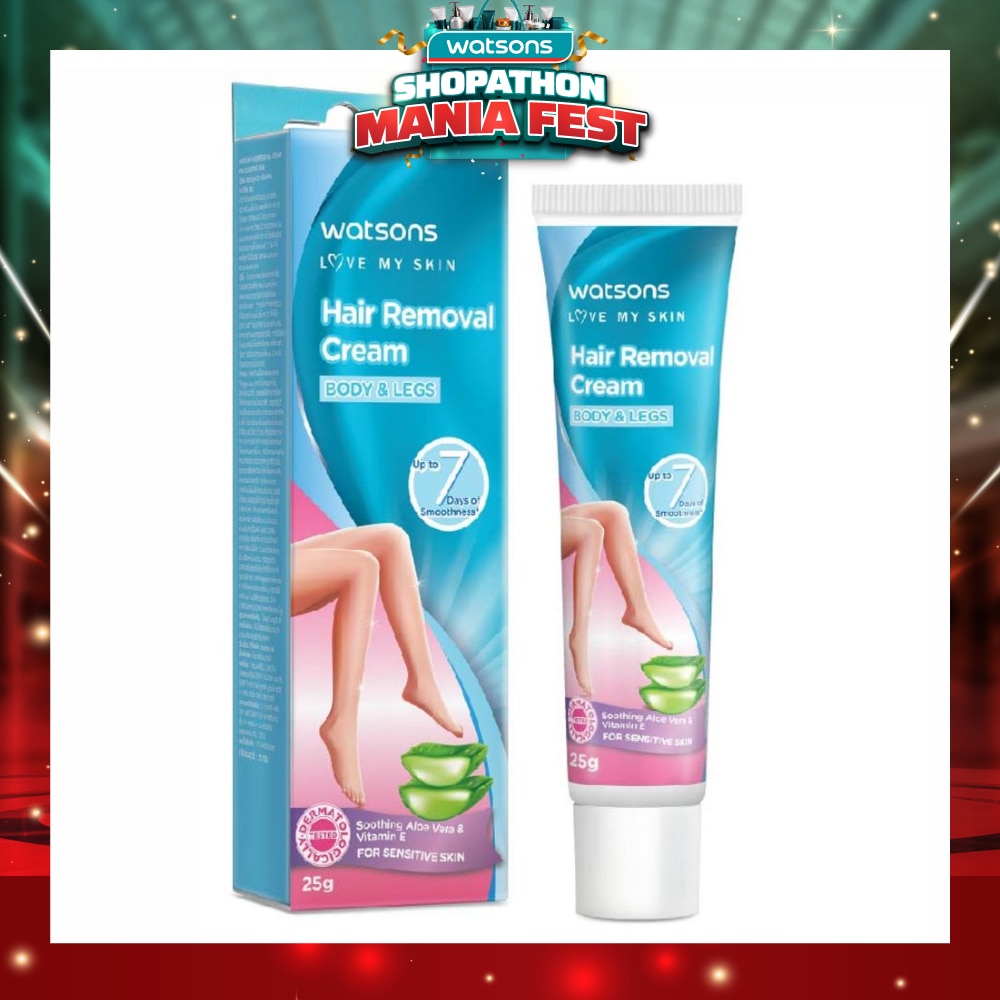 Hair Removal Cream for Body & Legs (Up to 7 Days of Smoothness + Soothing Aloe Vera & Vitamin E + Moisturize Skin + Suitable for Sensitive Skin) 25g