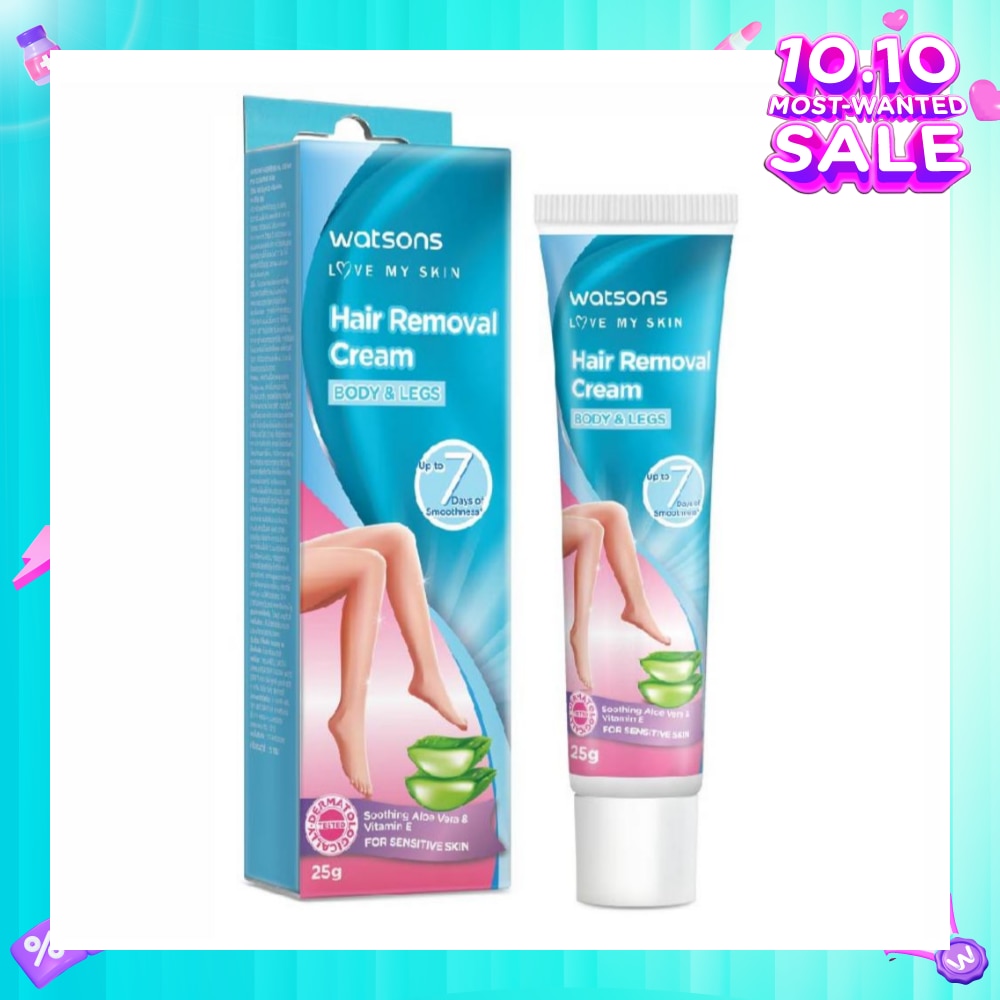 Hair Removal Cream for Body & Legs (Up to 7 Days of Smoothness + Soothing Aloe Vera & Vitamin E + Moisturize Skin + Suitable for Sensitive Skin) 25g