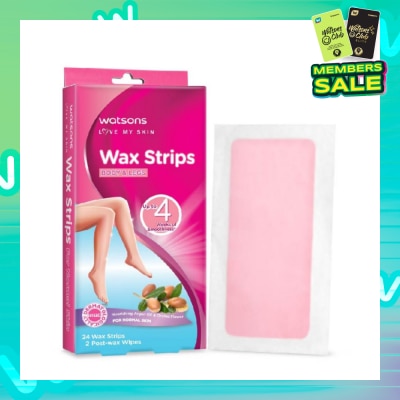 WATSONS Wax Strips for Body & Legs (Up to 4 weeks of Smoothness + Nourishing Argan Oil & Orchid Flower + Suitable for Normal Skin ) 24s
