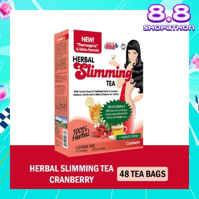21ST CENTURY 100% Herbal Slimming Caffine Free Tea Cranberry Tea Bags (Increase Metabolic Activity) 2g x 24s