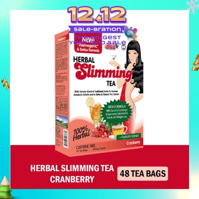 21ST CENTURY 100% Herbal Slimming Caffine Free Tea Cranberry Tea Bags 2g x 48s