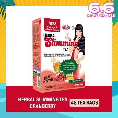 21ST CENTURY 100% Herbal Slimming Caffine Free Tea Cranberry Tea Bags (Increase Metabolic Activity) 2g x 24s