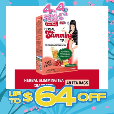 21ST CENTURY - 100% Herbal Slimming Caffine Free Tea Cranberry Tea Bags 2g x 48s