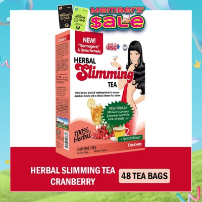 21ST CENTURY - 100% Herbal Slimming Caffine Free Tea Cranberry Tea Bags 2g x 48s