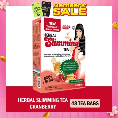 21ST CENTURY 100% Herbal Slimming Caffine Free Tea Cranberry Tea Bags 2g x 48s