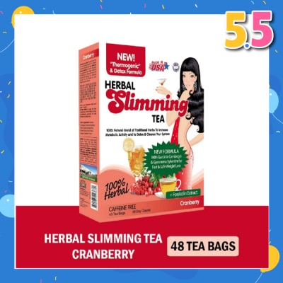 21ST CENTURY 100% Herbal Slimming Caffine Free Tea Cranberry Tea Bags (Increase Metabolic Activity) 2g x 24s
