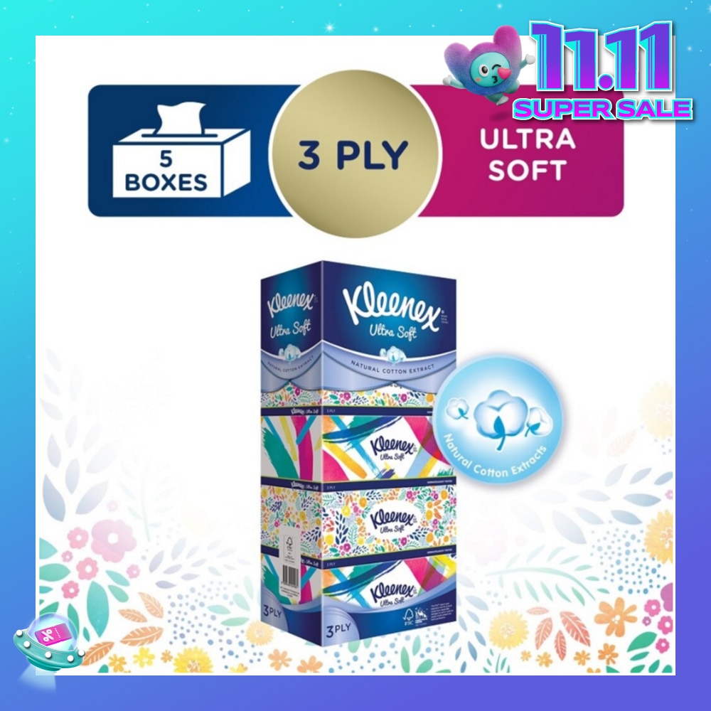 Ultra Soft 3ply Facial Tissue Floral 5 Boxes