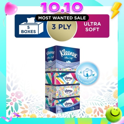 KLEENEX Ultra Soft 3ply Facial Tissue Floral 5 Boxes image
