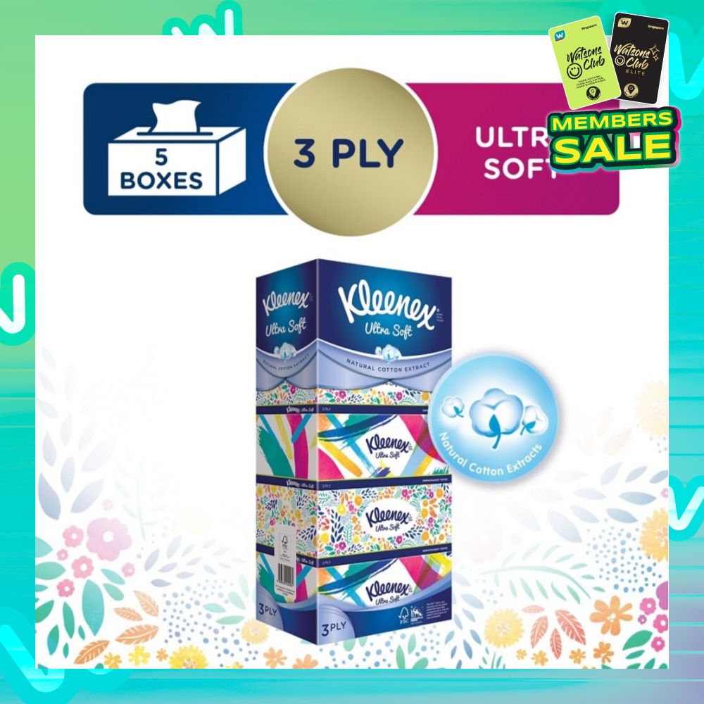 Ultra Soft 3ply Facial Tissue Floral 5 Boxes
