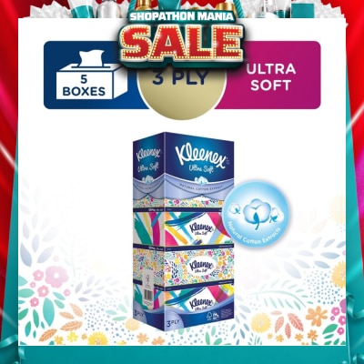 KLEENEX - Ultra Soft 3ply Facial Tissue Floral 5 Boxes
