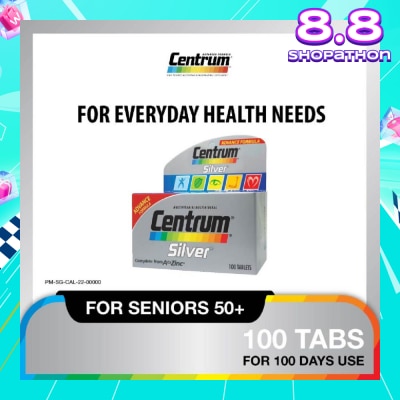 CENTRUM Advanced Formula Silver Multivitamin & Multineral Tablets for Adults 50+ (Complete from A to Zinc) 100s