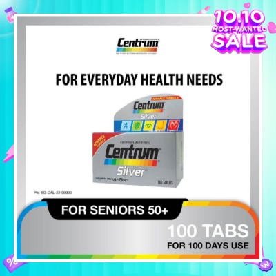CENTRUM Advanced Formula Silver Multivitamin & Multineral Tablets for Adults 50+ (Complete from A to Zinc) 100s