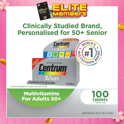 CENTRUM Advanced Formula Silver Multivitamin & Multineral Tablets for Adults 50+ (Complete from A to Zinc) 100s