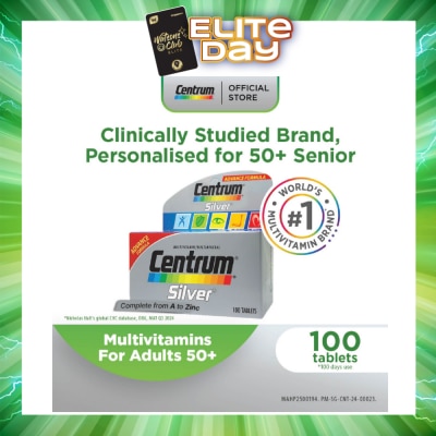 CENTRUM - Advanced Formula Silver Multivitamin & Multineral Tablets for Adults 50+ (Complete from A to Zinc) 100s (Expiry: Mar`2027)