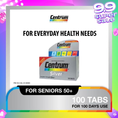 CENTRUM Advanced Formula Silver Multivitamin & Multineral Tablets for Adults 50+ (Complete from A to Zinc) 100s