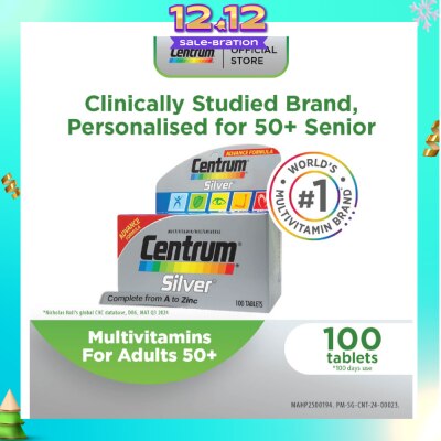 CENTRUM Advanced Formula Silver Multivitamin & Multineral Tablets for Adults 50+ (Complete from A to Zinc) 100s