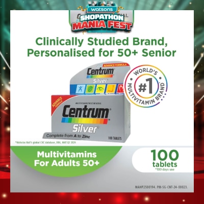 CENTRUM - Advanced Formula Silver Multivitamin & Multineral Tablets for Adults 50+ (Complete from A to Zinc) 100s