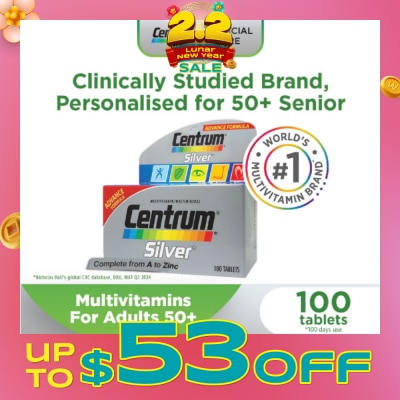 CENTRUM Advanced Formula Silver Multivitamin & Multineral Tablets for Adults 50+ (Complete from A to Zinc) 100s