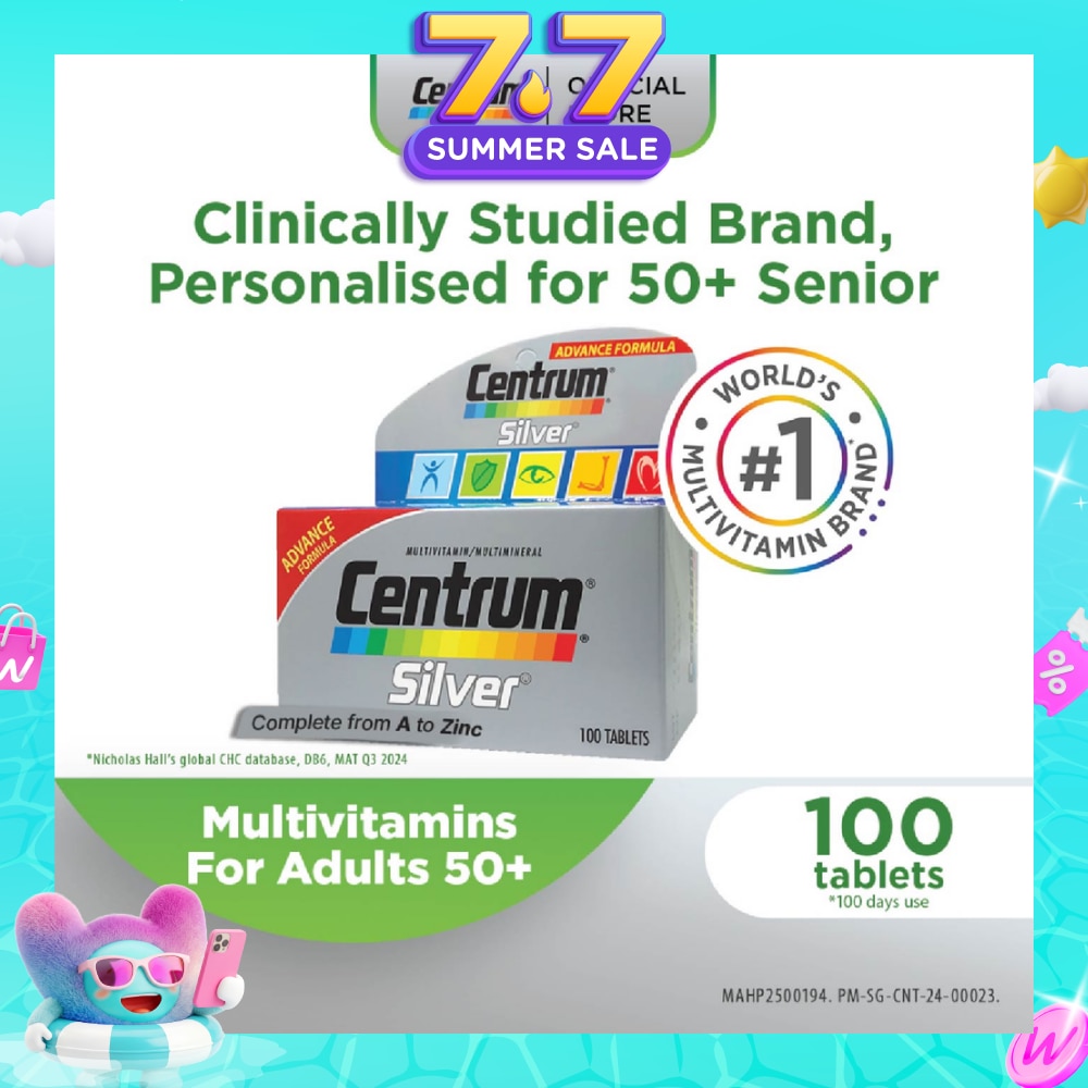 Advanced Formula Silver Multivitamin & Multineral Tablets for Adults 50+ (Complete from A to Zinc) 100s