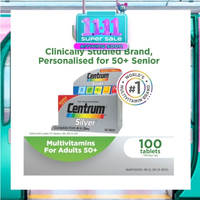 CENTRUM Advanced Formula Silver Multivitamin & Multineral Tablets for Adults 50+ (Complete from A to Zinc) 100s image