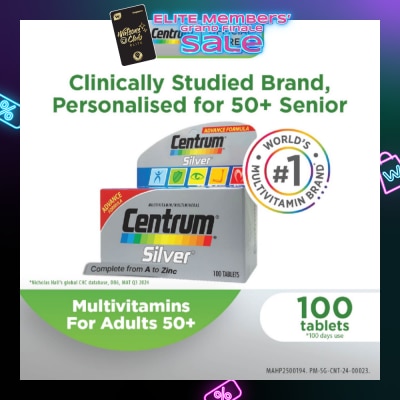 CENTRUM Advanced Formula Silver Multivitamin & Multineral Tablets for Adults 50+ (Complete from A to Zinc) 100s