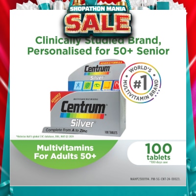 CENTRUM - Advanced Formula Silver Multivitamin & Multineral Tablets for Adults 50+ (Complete from A to Zinc) 100s