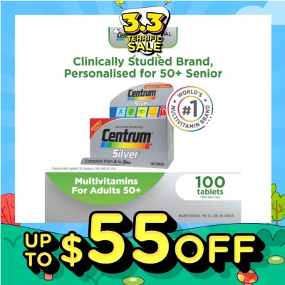 CENTRUM Advanced Formula Silver Multivitamin & Multineral Tablets for Adults 50+ (Complete from A to Zinc) 100s