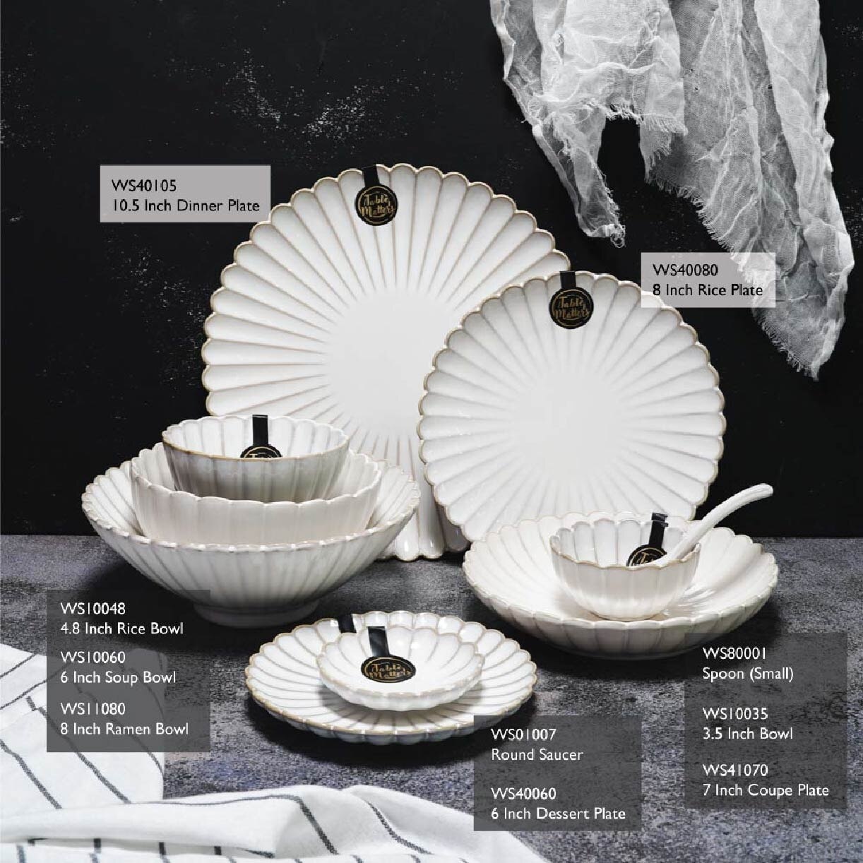 6 inch Soup bowl WS10060 White Scallop 1s