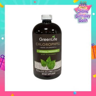 GREENLIFE Chlorophyll Liquid Internal Freshener Mint Flavor (For Internal Odor Control) 473ml