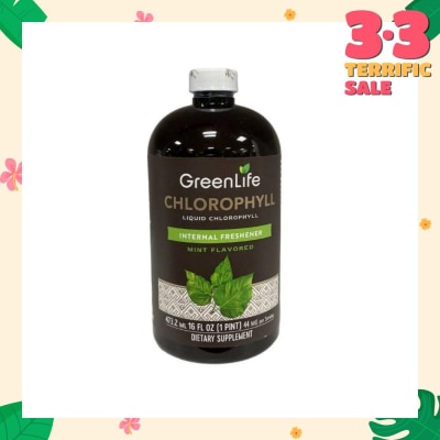 GREENLIFE Chlorophyll Liquid Internal Freshener Mint Flavor (For Internal Odor Control) 473ml