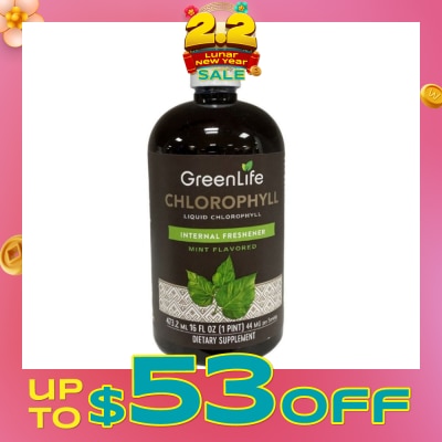 GREENLIFE Chlorophyll Liquid Internal Freshener Mint Flavor (For Internal Odor Control) 473ml