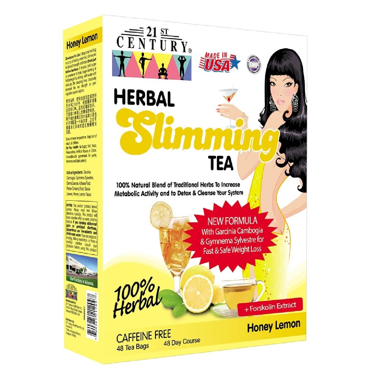 100% Herbal Slimming Caffine Free Tea Honey Lemon Tea Bags (Increase Metabolic Activity) 2g x 24s