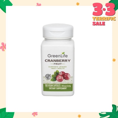 GREENLIFE Cranberry Fruit 465mg 100 Vegetarian Capsules