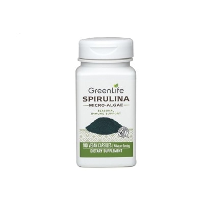 GREENLIFE Spriulina Micro-Algae Seasonal Immune Support Vegan Capsule 760mg (Good Source of Vitamins Minerals & Essential Fatty Acids) 100s