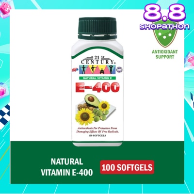 21ST CENTURY E-400 Natural Vitamin E Antioxidants For Protection Softgels (Maintain Healthy Circulation) 100s