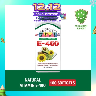 21ST CENTURY E-400 Natural Vitamin E Antioxidants For Protection Softgels (Maintain Healthy Circulation) 100s